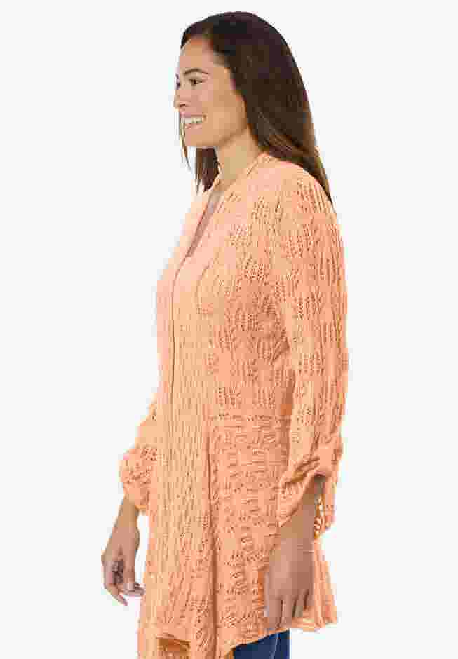 Open Front Pointelle Cardigan image number 2