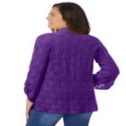 Open Front Pointelle Cardigan Sweater image number null
