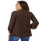 Open Front Pointelle Cardigan Sweater image number null