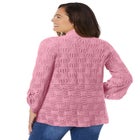 Open Front Pointelle Cardigan Sweater image number null