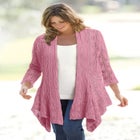Open Front Pointelle Cardigan Sweater image number null
