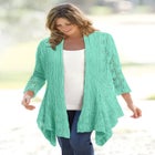 Open Front Pointelle Cardigan Sweater image number null