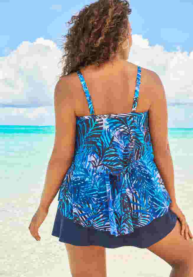 Mesh Double-Tier Tankini Top image number 1