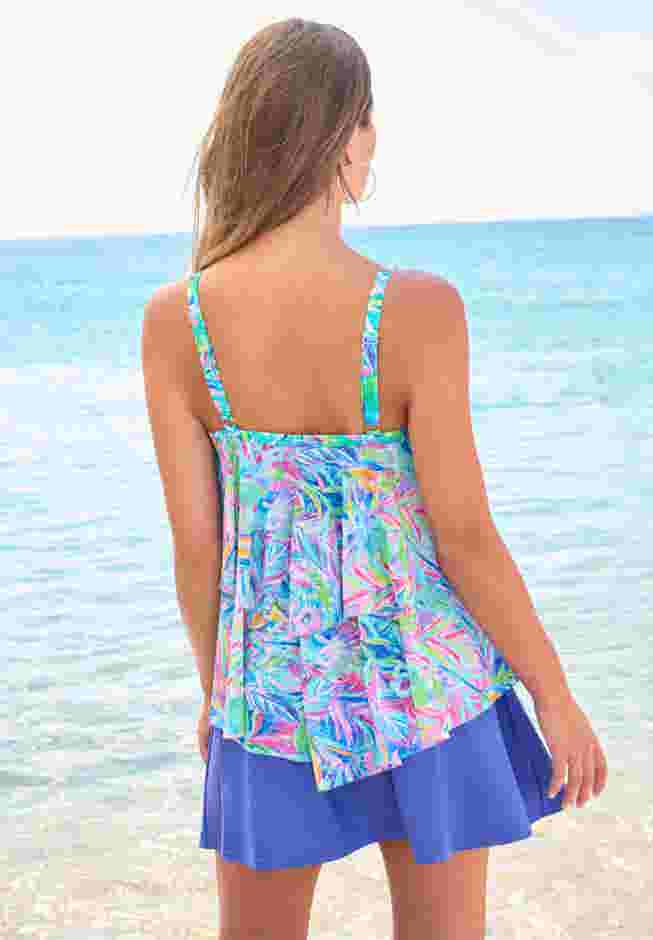 Mesh Double-Tier Tankini Top image number 1
