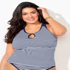 Metallic Lurex High Neck Tankini Top image number null