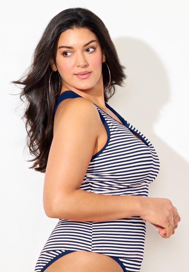 Metallic Lurex High Neck Tankini Top image number 6