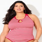 Metallic Lurex High Neck Tankini Top image number null