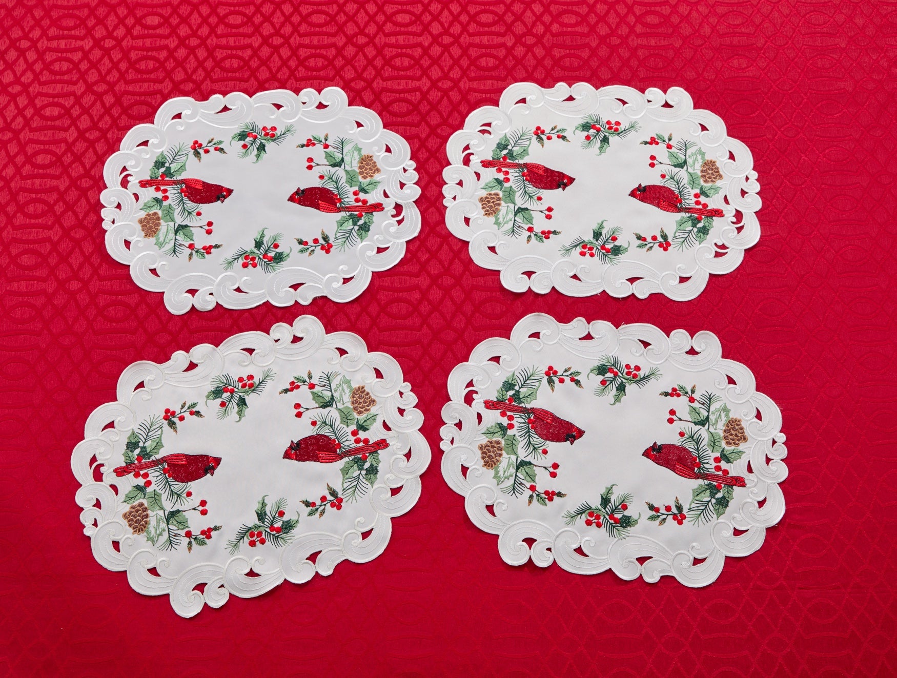 Set of 4 Embroidered Cut-Out Placemats image number 0