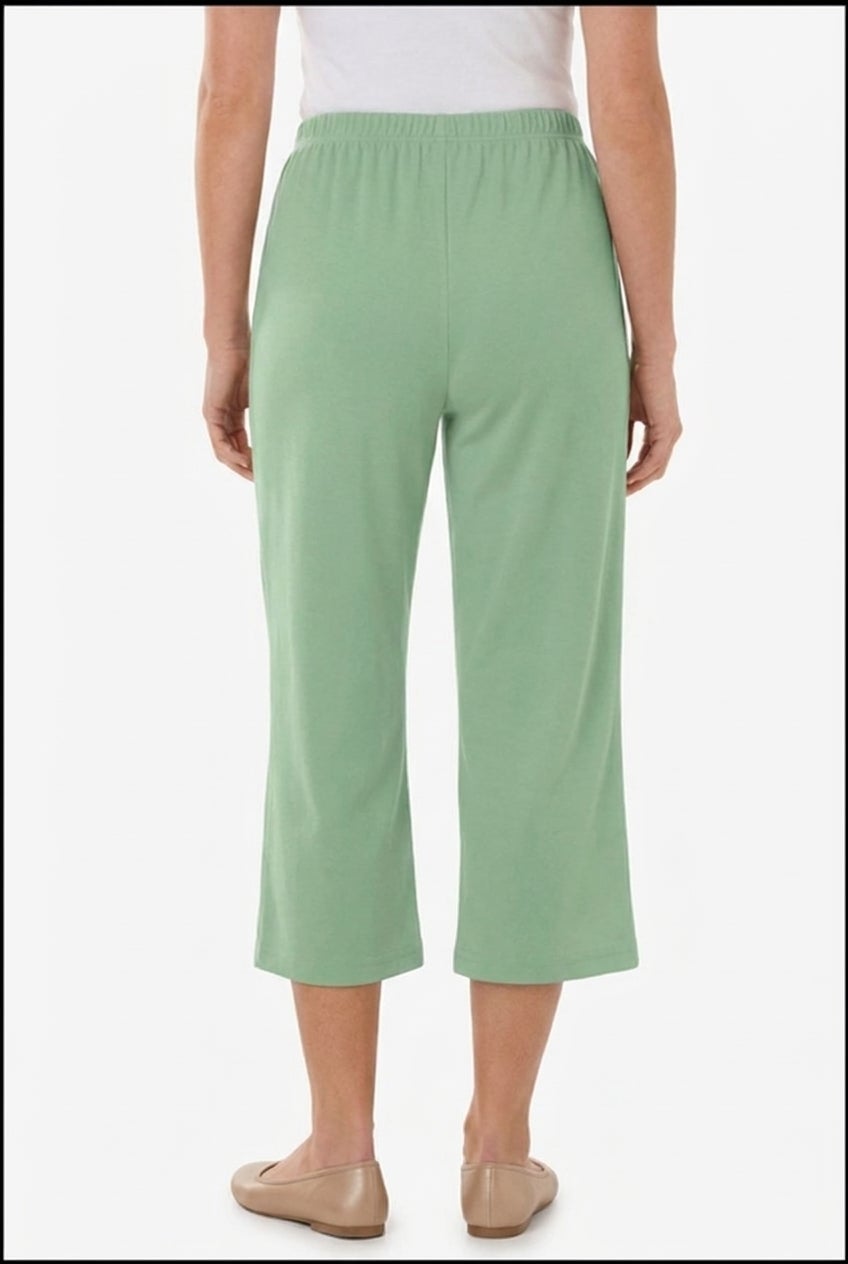 7-Day Elastic-Waist Stretchy Knit Capri image number 1