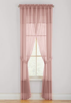 BH Studio Sheer Voile 5-Pc. One-Rod Curtain Set