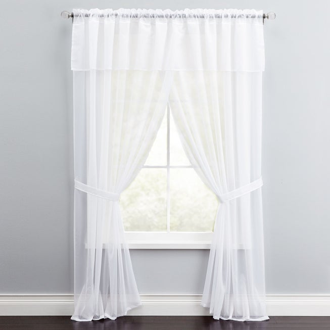BH Studio Sheer Voile 5-Pc. One-Rod Curtain Set image number 0