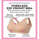 Comfort Choice® Zip-Front Lace Lounge Bra image number null