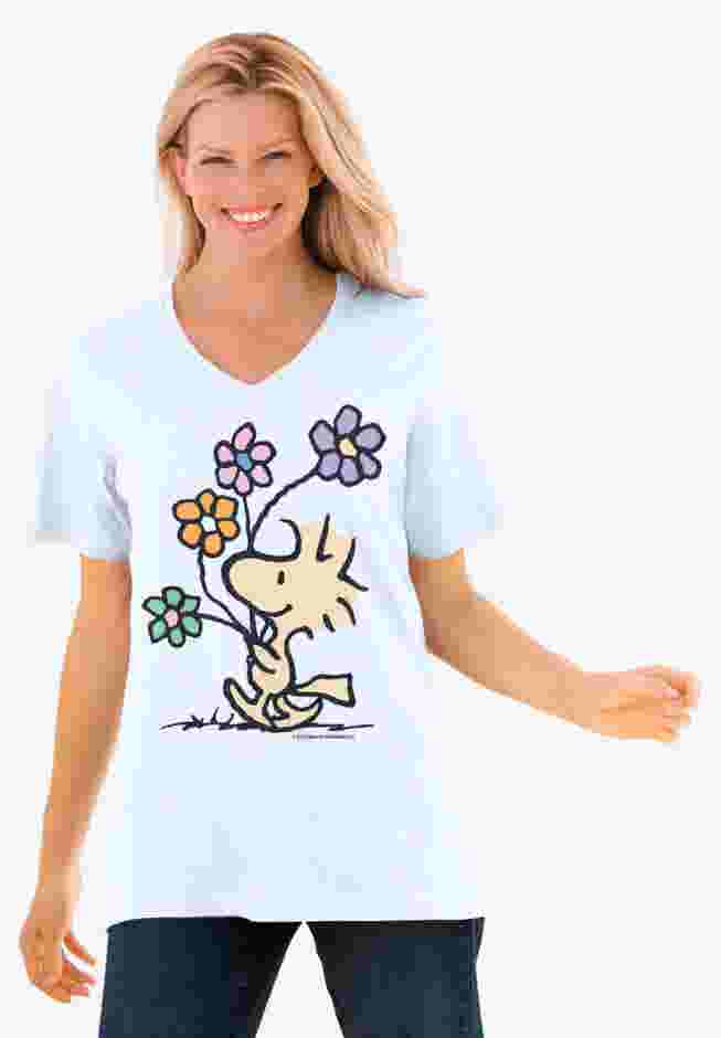 Ivory Woodstock V-Neck Tee image number 0