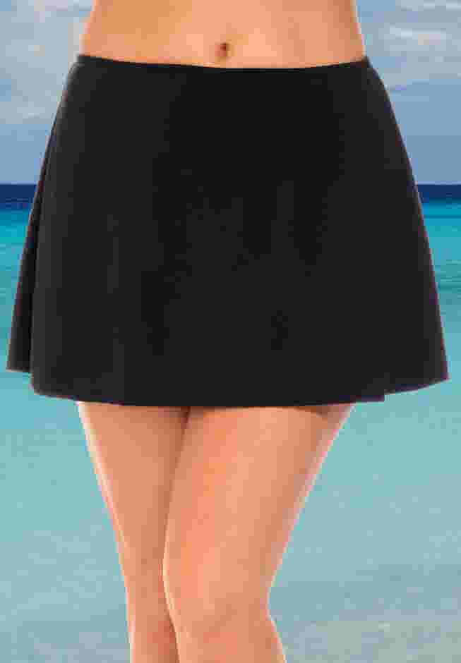 A-Line Swim Skirt with Built-In Tummy Control Brief image number 0