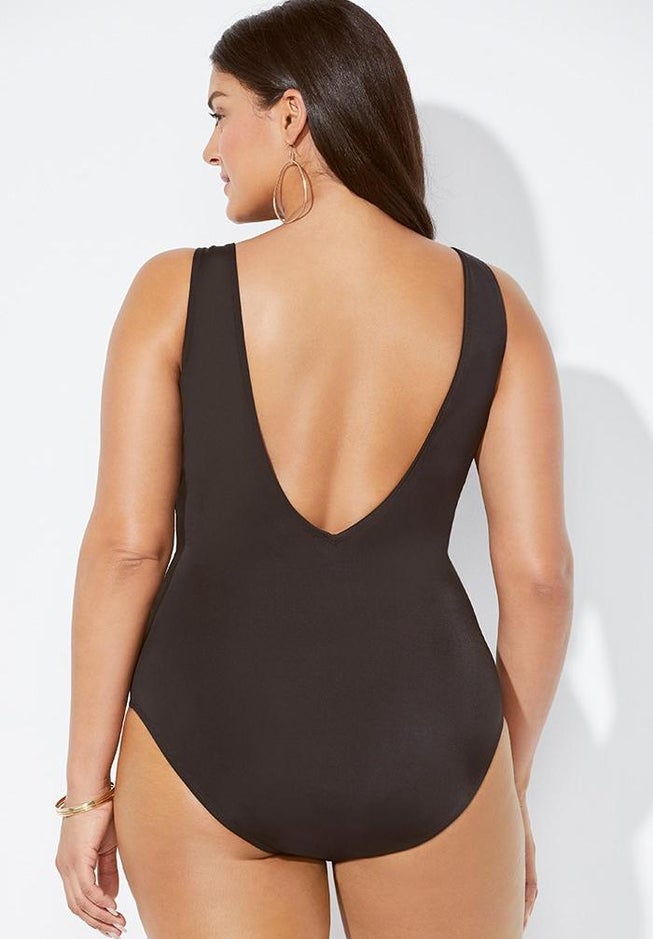 Surplice One Piece Swimsuit image number 1