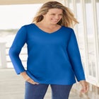 Perfect Long-Sleeve V-Neck Tee image number null
