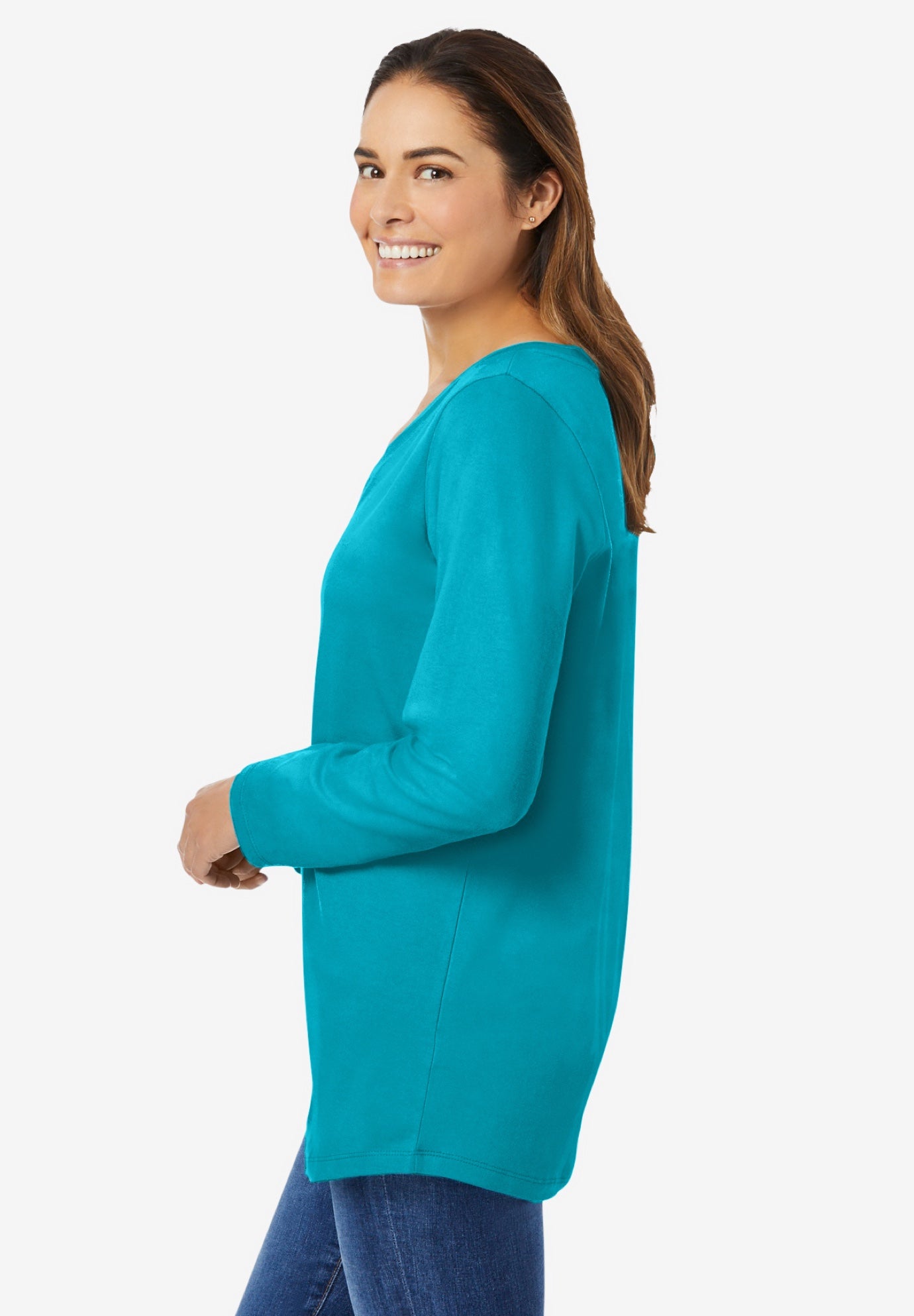 Perfect Long-Sleeve V-Neck Tee image number 2