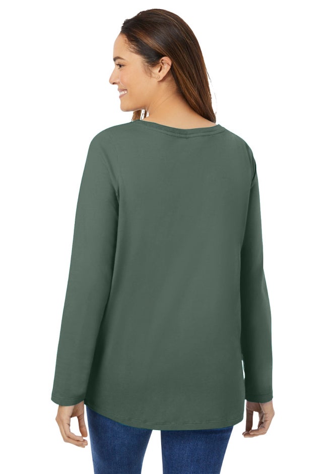 Perfect Long-Sleeve V-Neck Tee image number 1