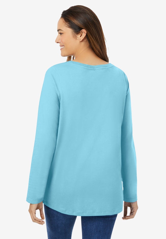 Perfect Long-Sleeve V-Neck Tee image number 1