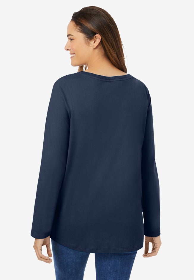 Perfect Long-Sleeve V-Neck Tee image number 1