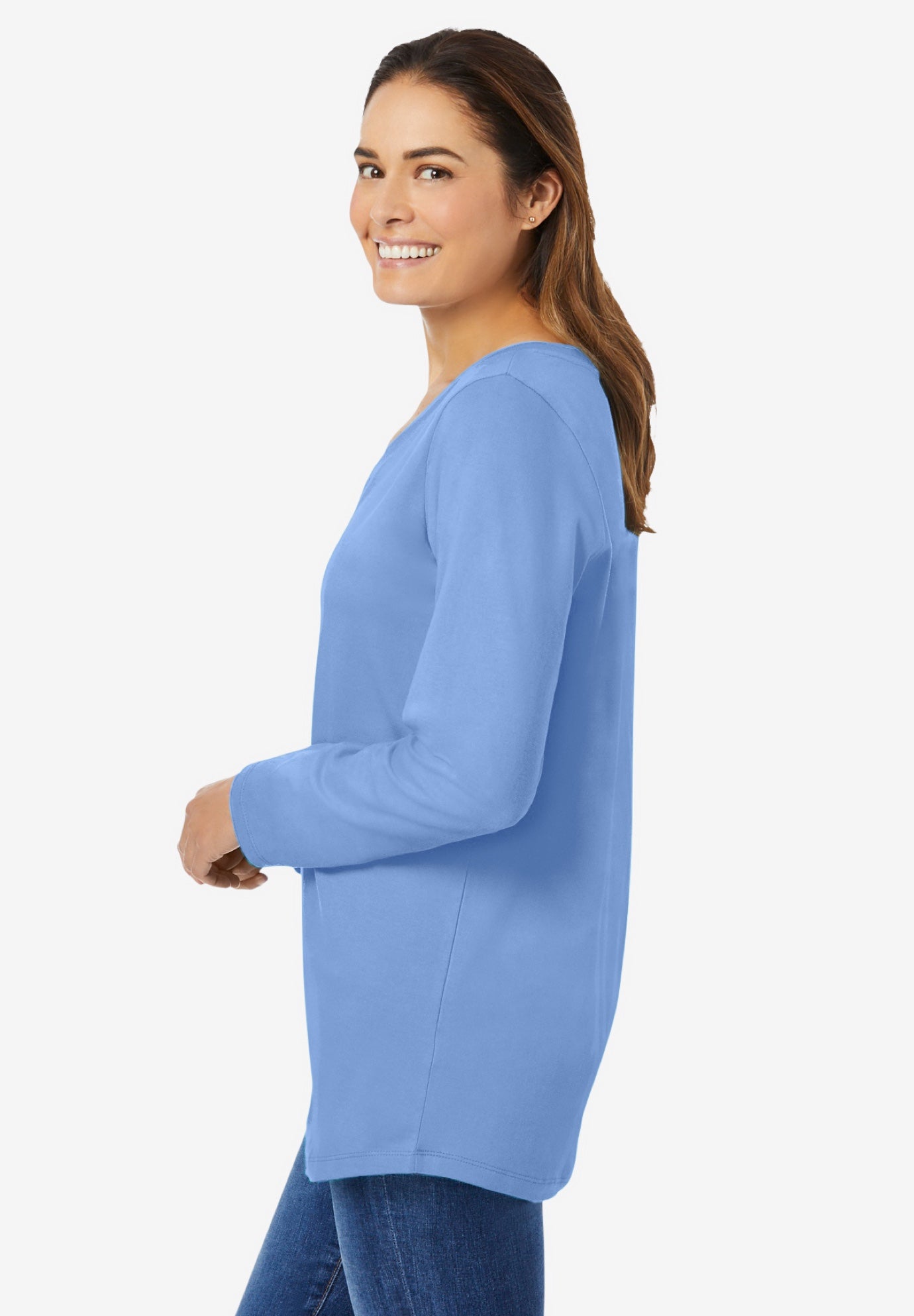 Perfect Long-Sleeve V-Neck Tee image number 2