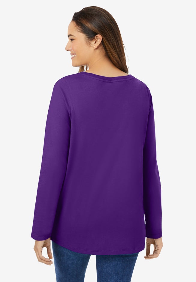 Perfect Long-Sleeve V-Neck Tee image number 1