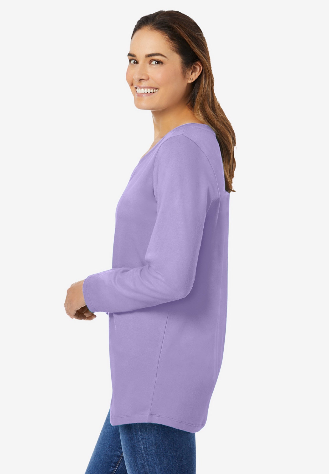 Perfect Long-Sleeve V-Neck Tee image number 2