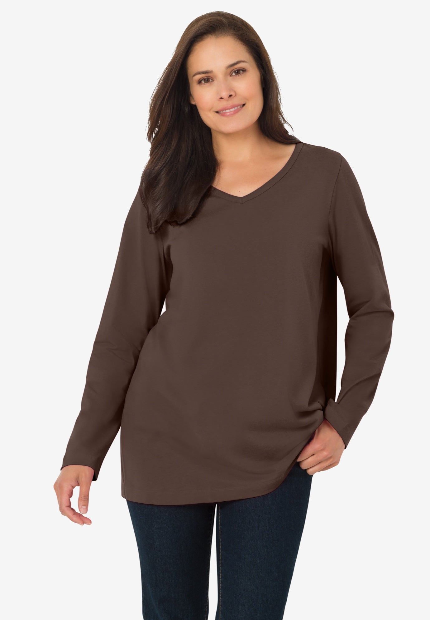 Perfect Long-Sleeve V-Neck Tee image number 0