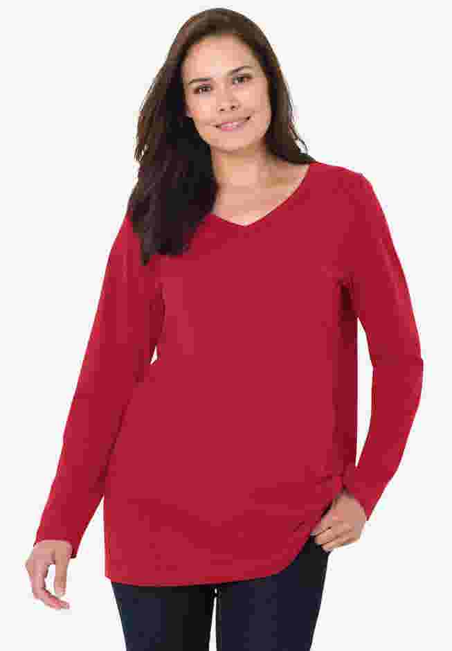 Perfect Long-Sleeve V-Neck Tee image number 0
