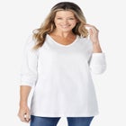 Perfect Long-Sleeve V-Neck Tee image number null