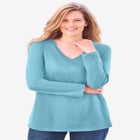 Perfect Long-Sleeve V-Neck Tee image number null