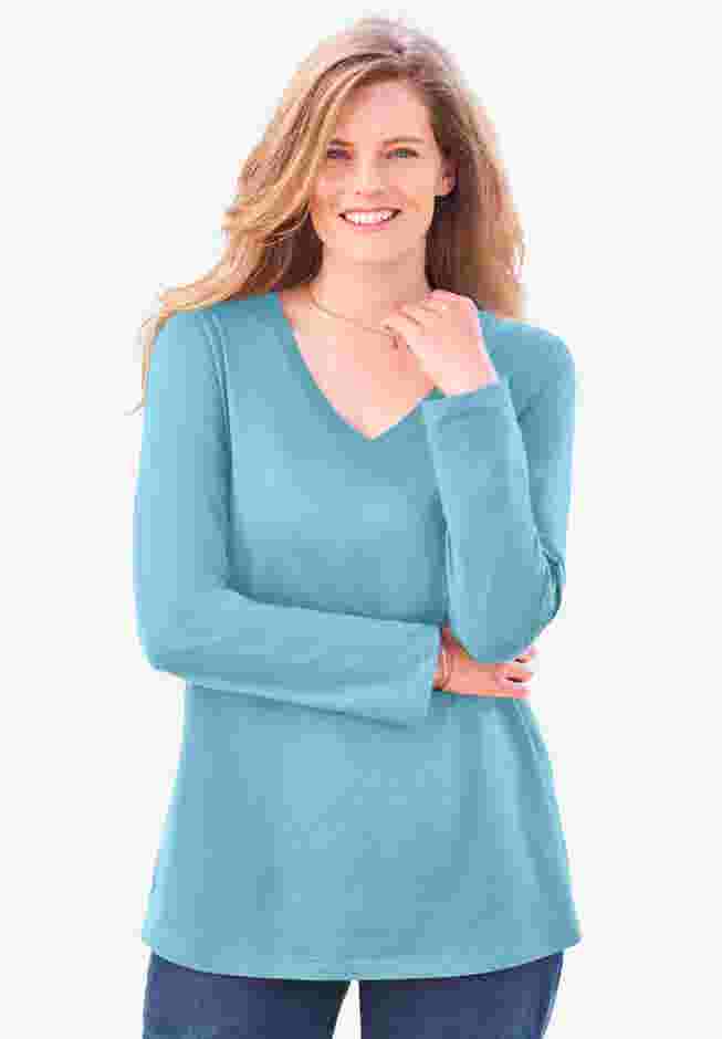 Perfect Long-Sleeve V-Neck Tee image number 0