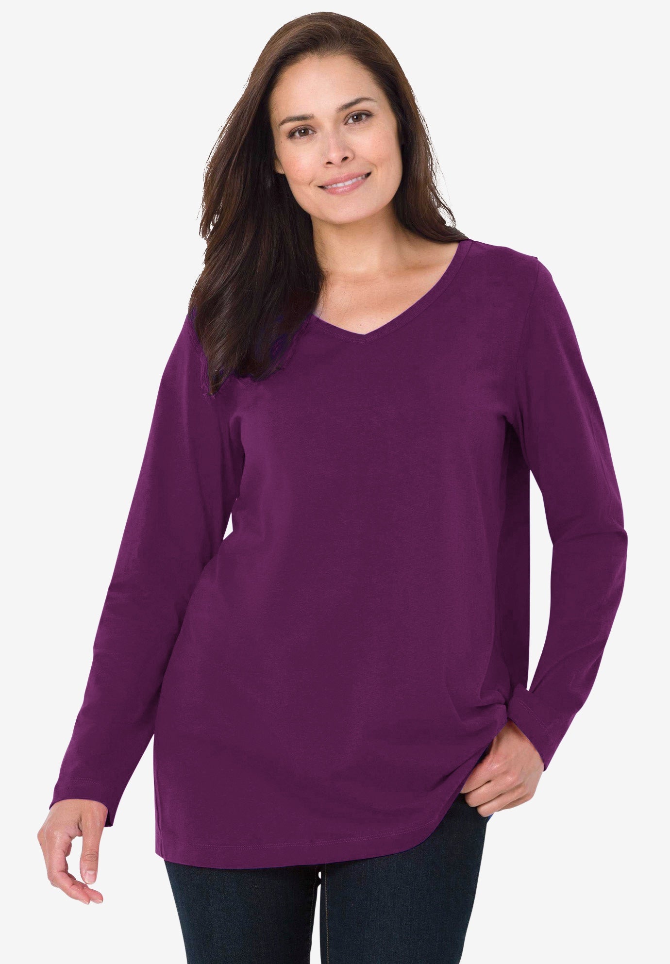 Perfect Long-Sleeve V-Neck Tee image number 0