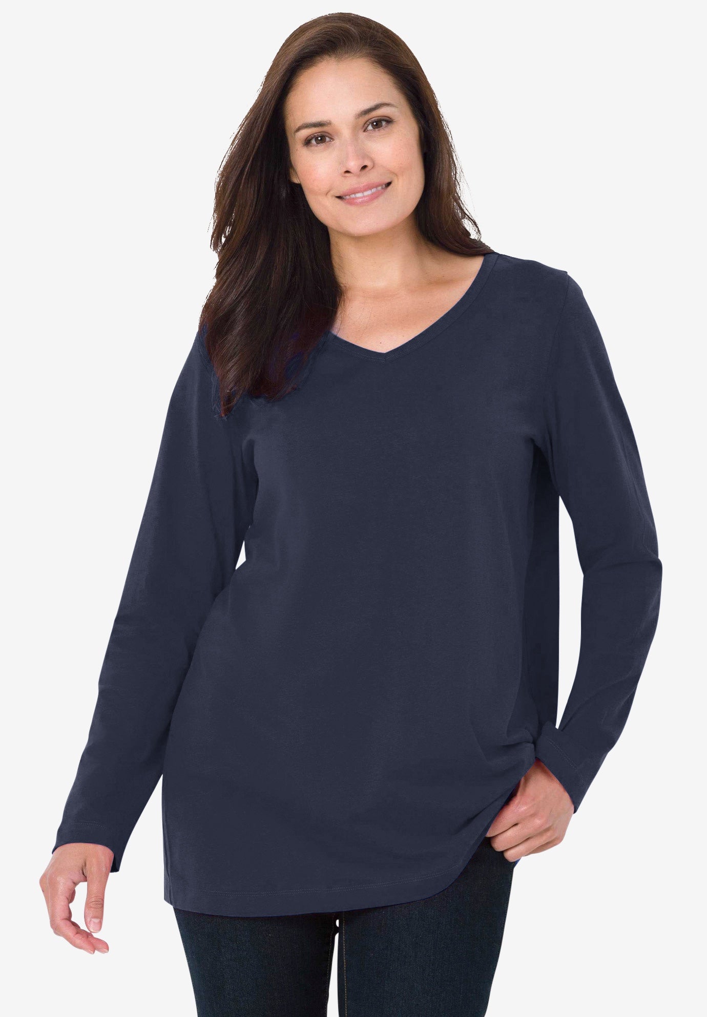 Perfect Long-Sleeve V-Neck Tee image number 0