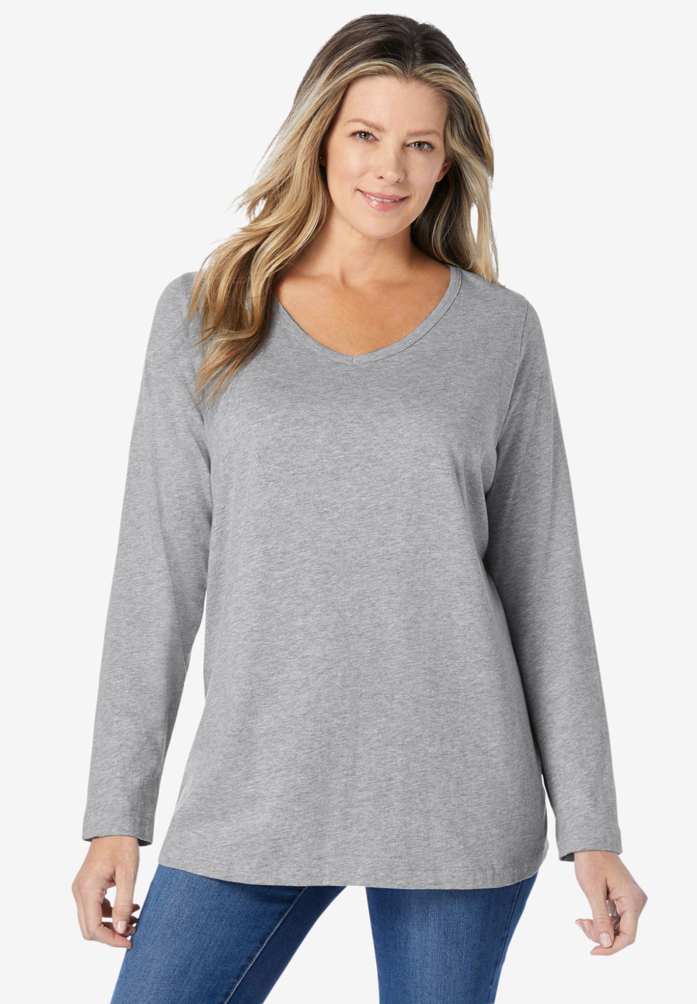 Perfect Long-Sleeve V-Neck Tee image number 0