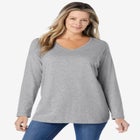 Perfect Long-Sleeve V-Neck Tee image number null