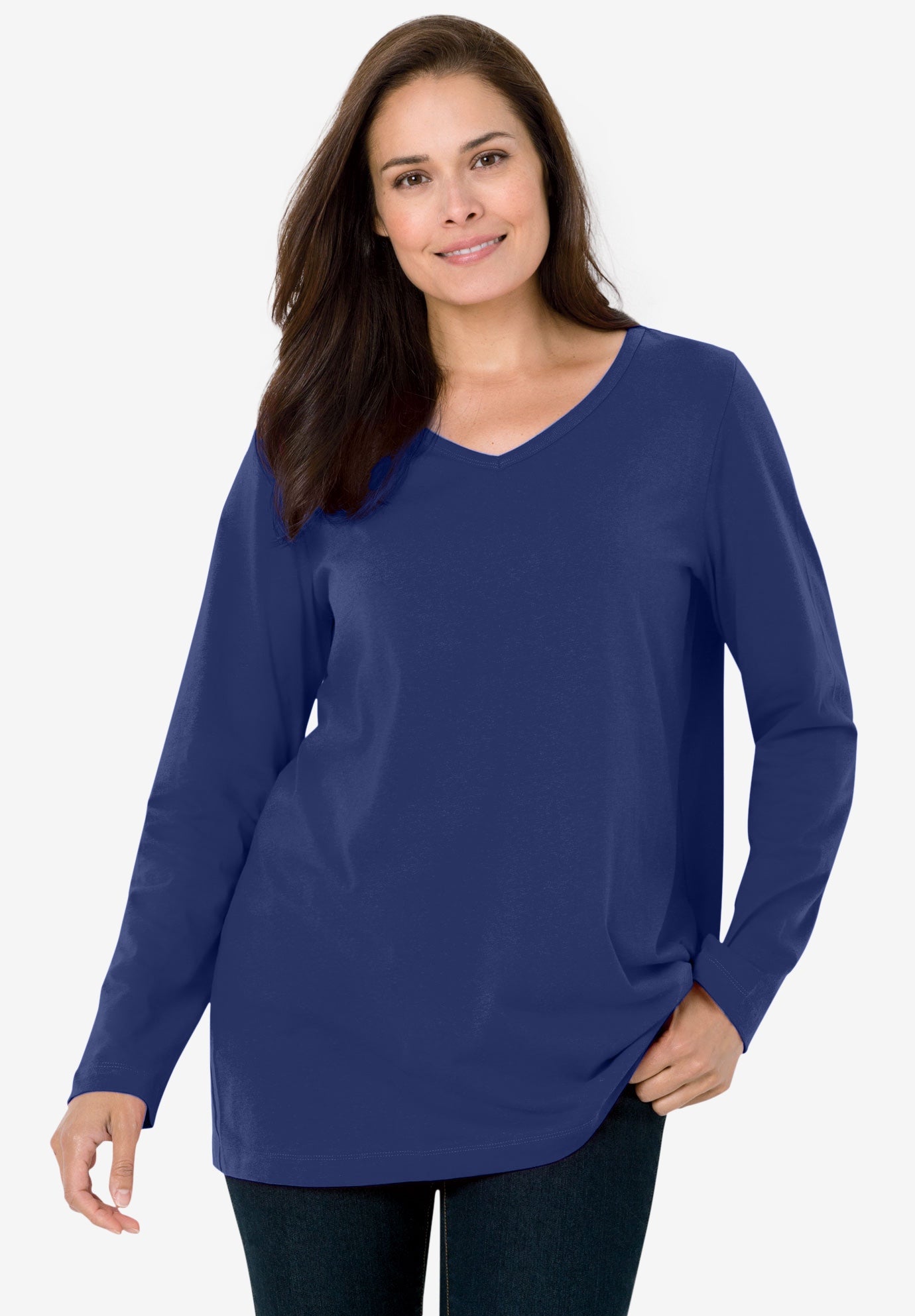 Perfect Long-Sleeve V-Neck Tee image number 0