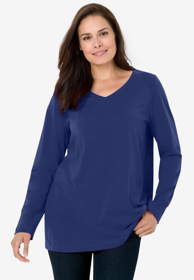 Perfect Long-Sleeve V-Neck Tee image number 0