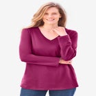 Perfect Long-Sleeve V-Neck Tee image number null