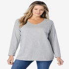Perfect Long-Sleeve V-Neck Tee image number null