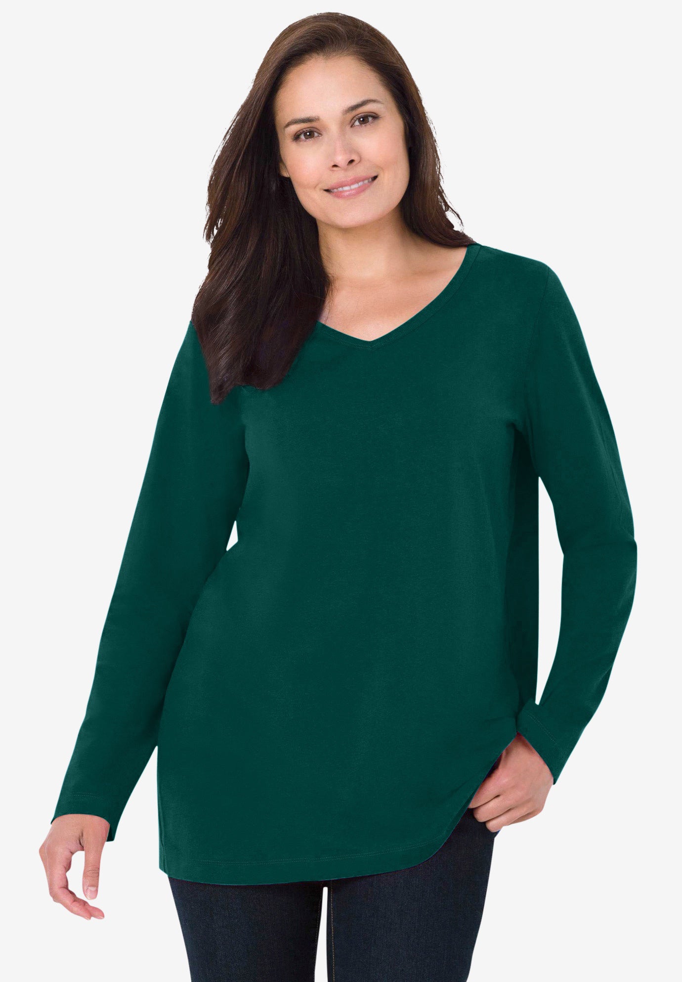 Perfect Long-Sleeve V-Neck Tee image number 0