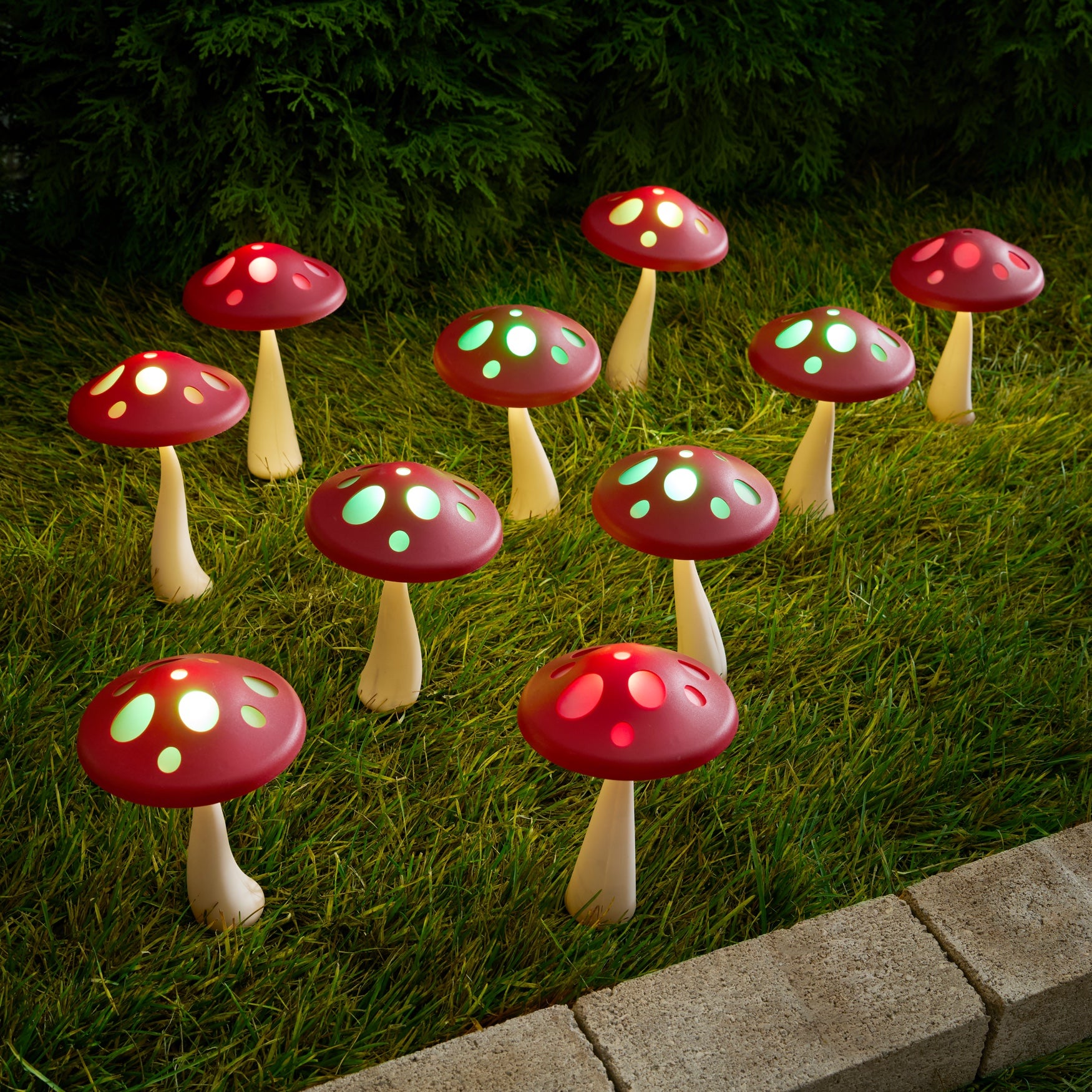 Set Of 10 Solar Mushroom Lights image number 0