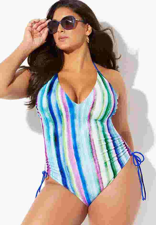 Halter Adjustable One Piece Swimsuit image number 2