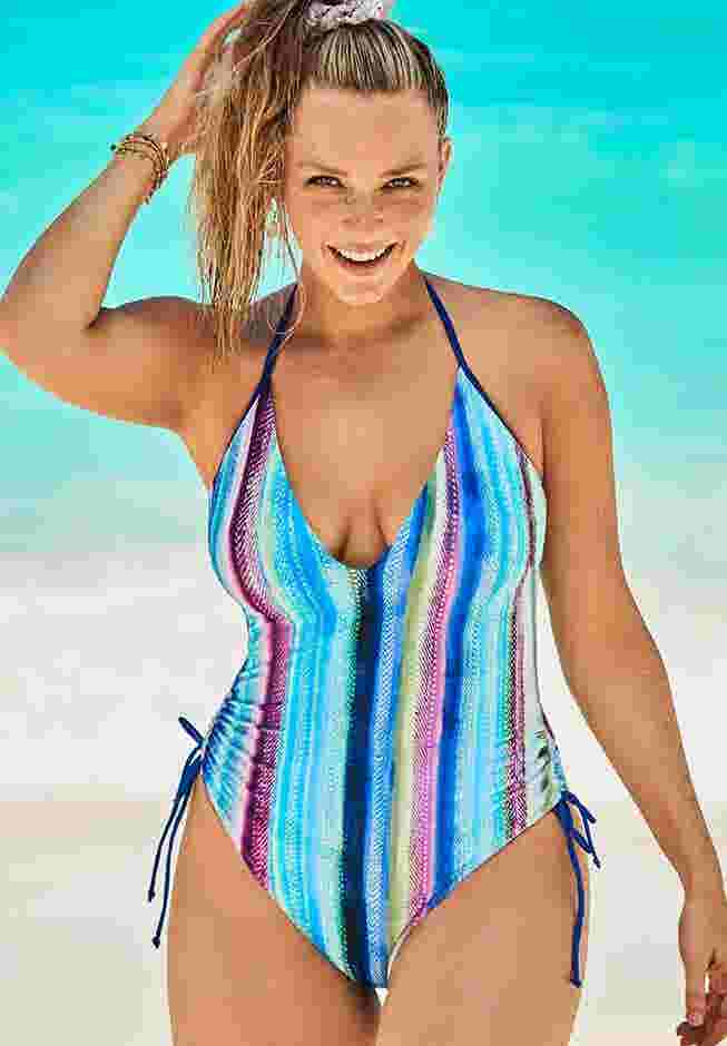 Halter Adjustable One Piece Swimsuit image number 0