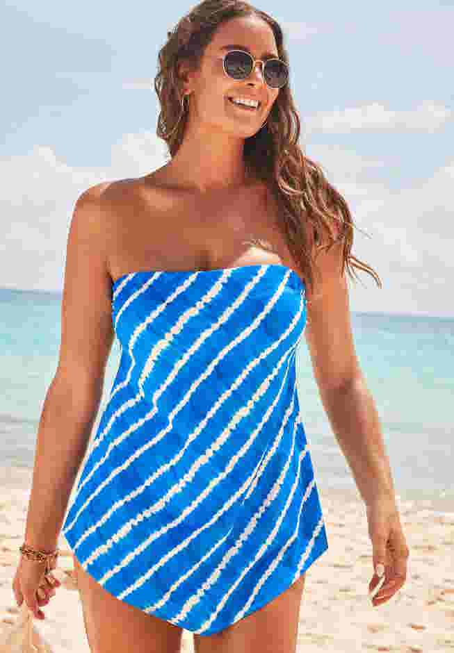 Longer Length Scarf Bandeau Tankini Top image number 0