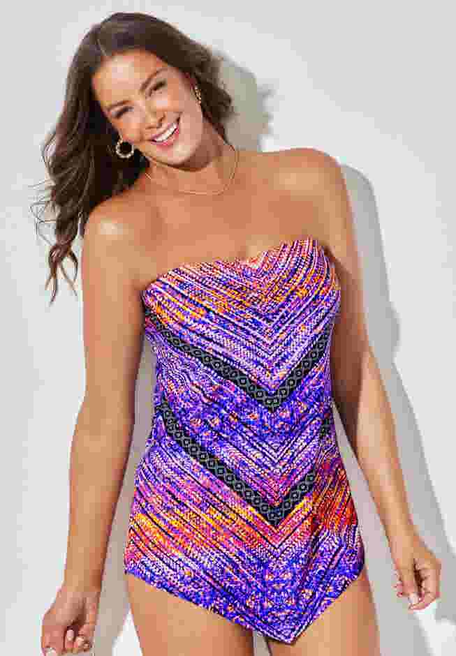 Longer Length Scarf Bandeau Tankini Top image number 0