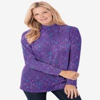 Perfect Printed Long-Sleeve Mockneck Tee image number null