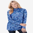 Perfect Printed Long-Sleeve Mockneck Tee image number null