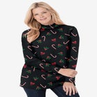 Perfect Printed Long-Sleeve Mockneck Tee image number null