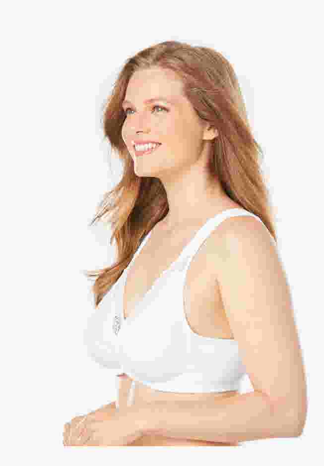 Front-Close Cotton Lace Wireless Posture Bra 5100531 image number 2